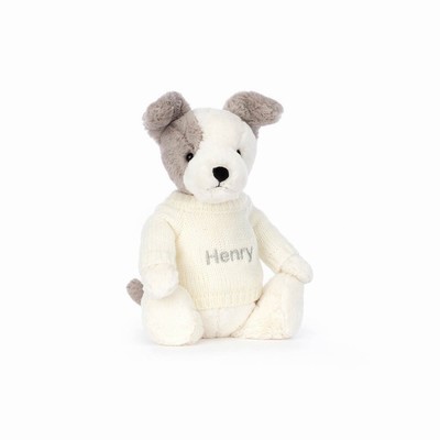 Jellycat Bashful Terrier with Cream Jumper USA | 97625RESM